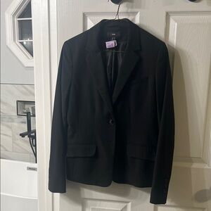 H&M Black Tailored Blazer Women’s Size 8 Wool Blend Stretch Work Office Jacket
